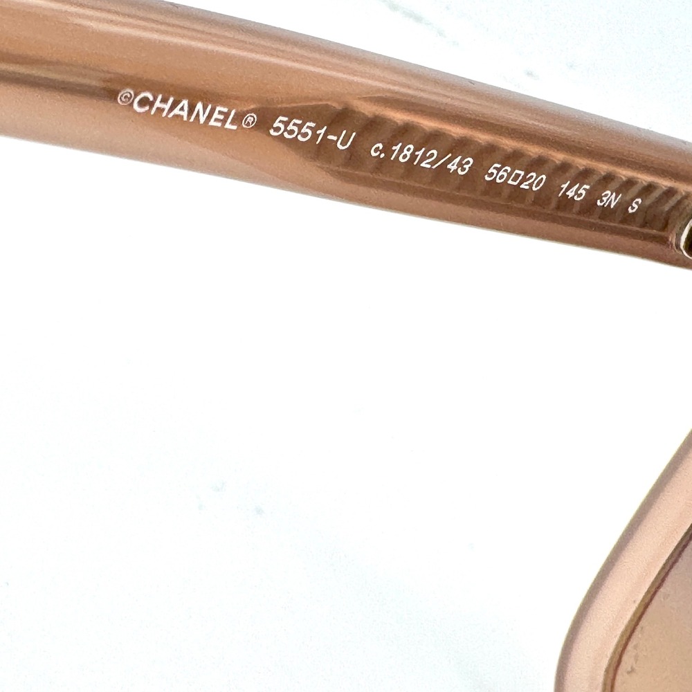 Chanel Sunglasses Square Translucent Brown Gradient Lens Italy 5551U & Case COA - Picture 12 of 17
